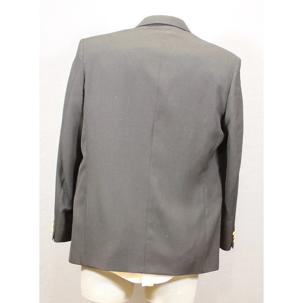 Givenchy BlazerBlack Gold Buttons Wool 2 Btn Vintage 42R Made in USA